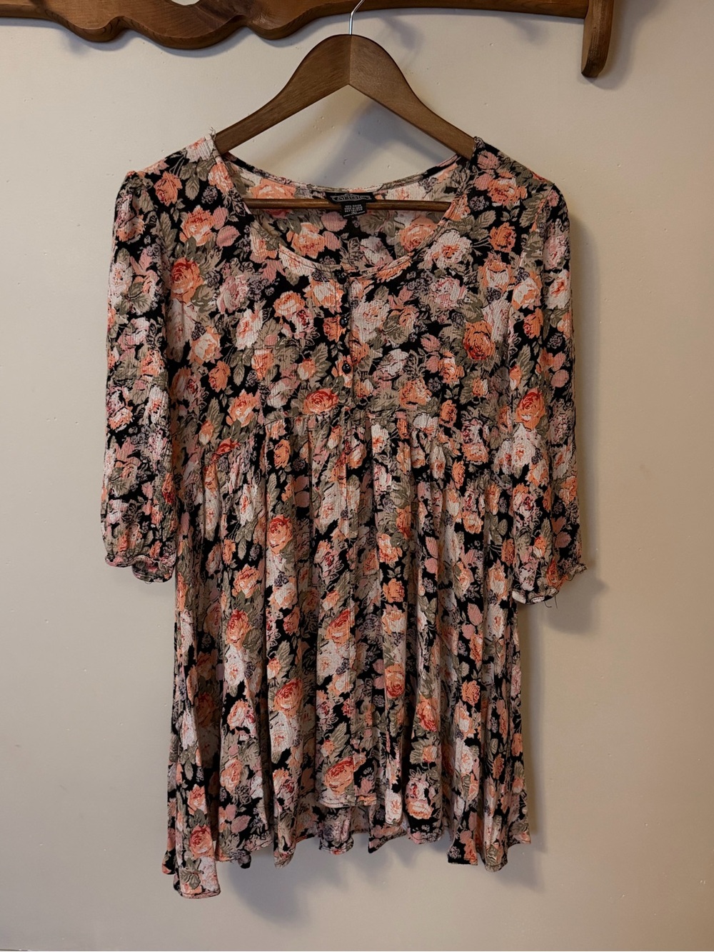 90s Babydoll Gauzy Floral Top